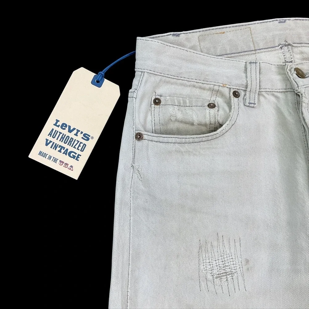 Levis Jeans Men 30 (ACTUAL 29x32) Gray Straight Authorized Vintage Denim $228‎